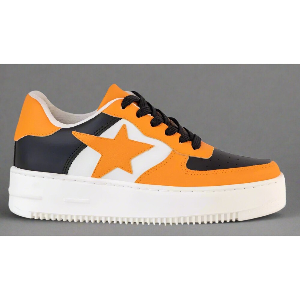 Women's Orange and Black Sneakers - size 10